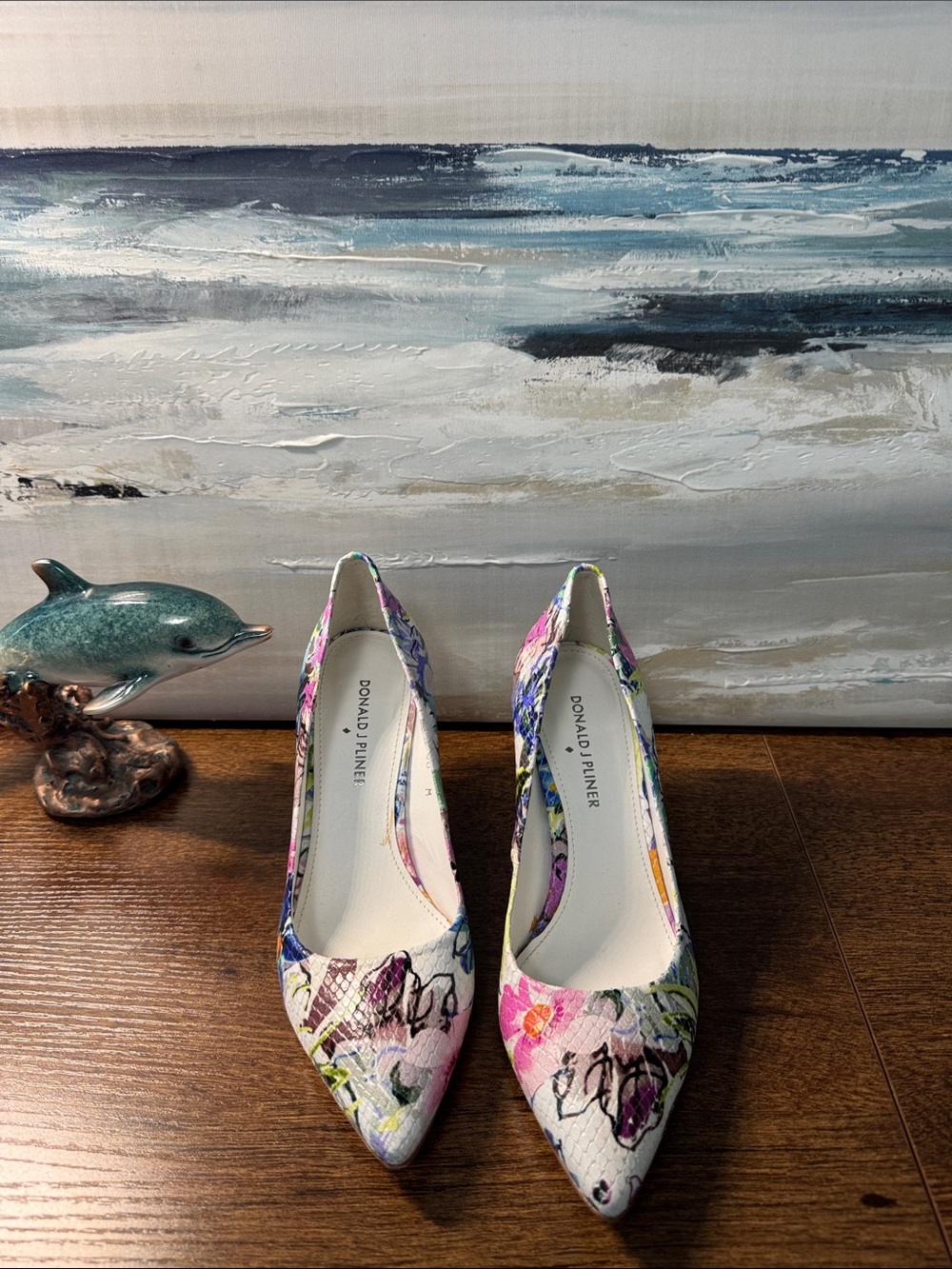 Donald J. Pliner Floral Multicolor Pointed Toe Pumps - Women's Heels